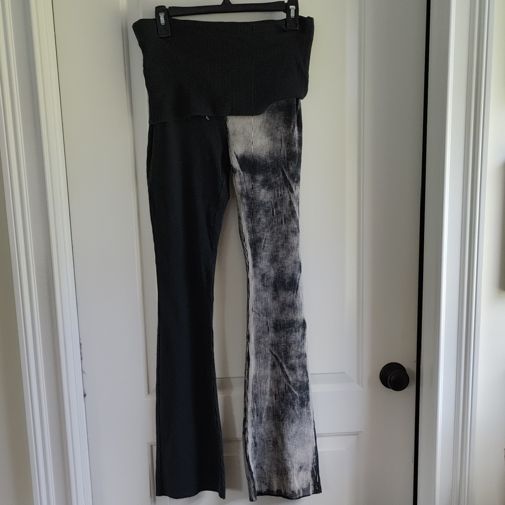 Zara Black & Gray Two-Tone Flared Jumpsuit Pants NWT